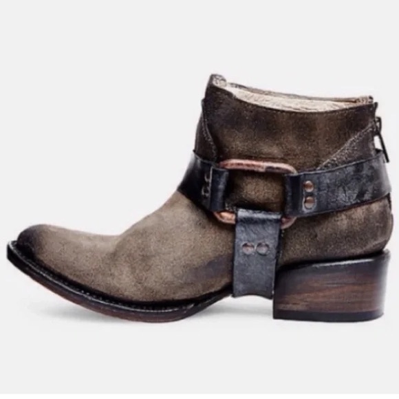Freebird by Steven Shoes - Womens Freebird by Steven Phlow Brown Leather Suede Ankle Western Cowboy Boots 9
